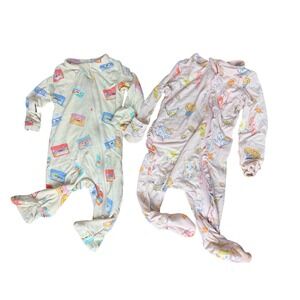 Angel Dear Bamboo Footie Pajamas Zip Newborn 0-3 Months Printed Girl
